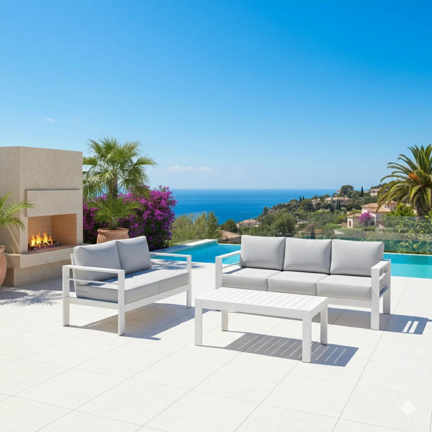 Outdoor Patio Set With All-Weather Thick Cushions by HouseOfZazla