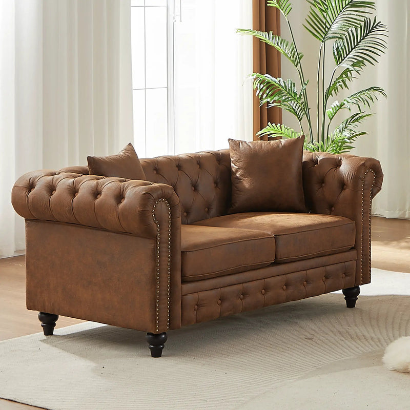 FX 63.5" Contemporary Design Chesterfield Sofa by HouseOfZazla