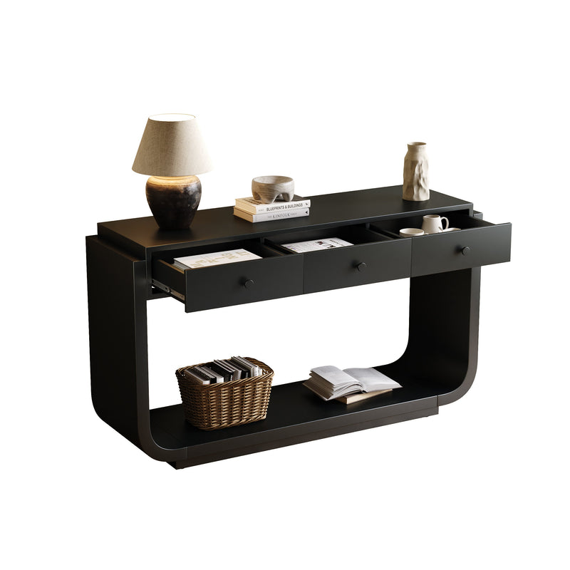 Classic-Style Console Table with Storage and Display Shelf - Black, photo 5 of 10