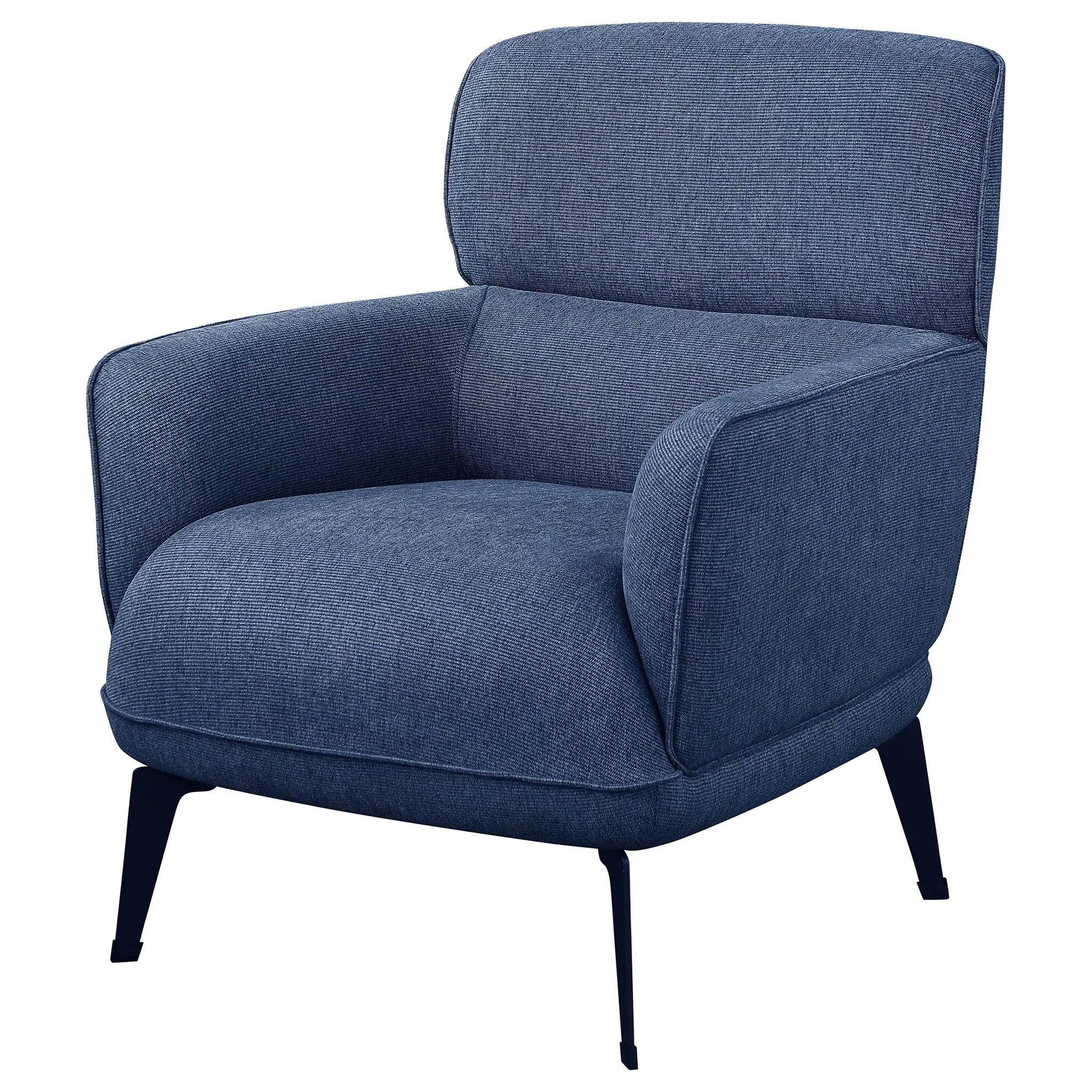 Andrea Upholstered Crescent Arm Accent Chair Blue by Unique Piece Furniture