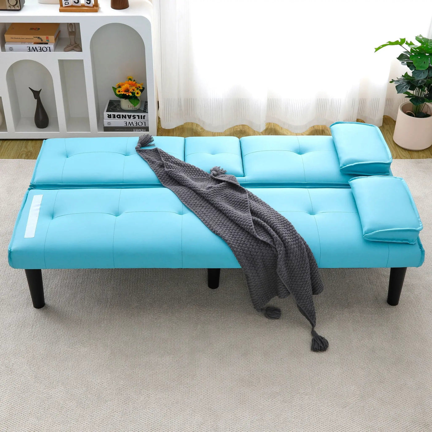 Sofa Bed With Foldable Design And Cup Holder by HouseOfZazla