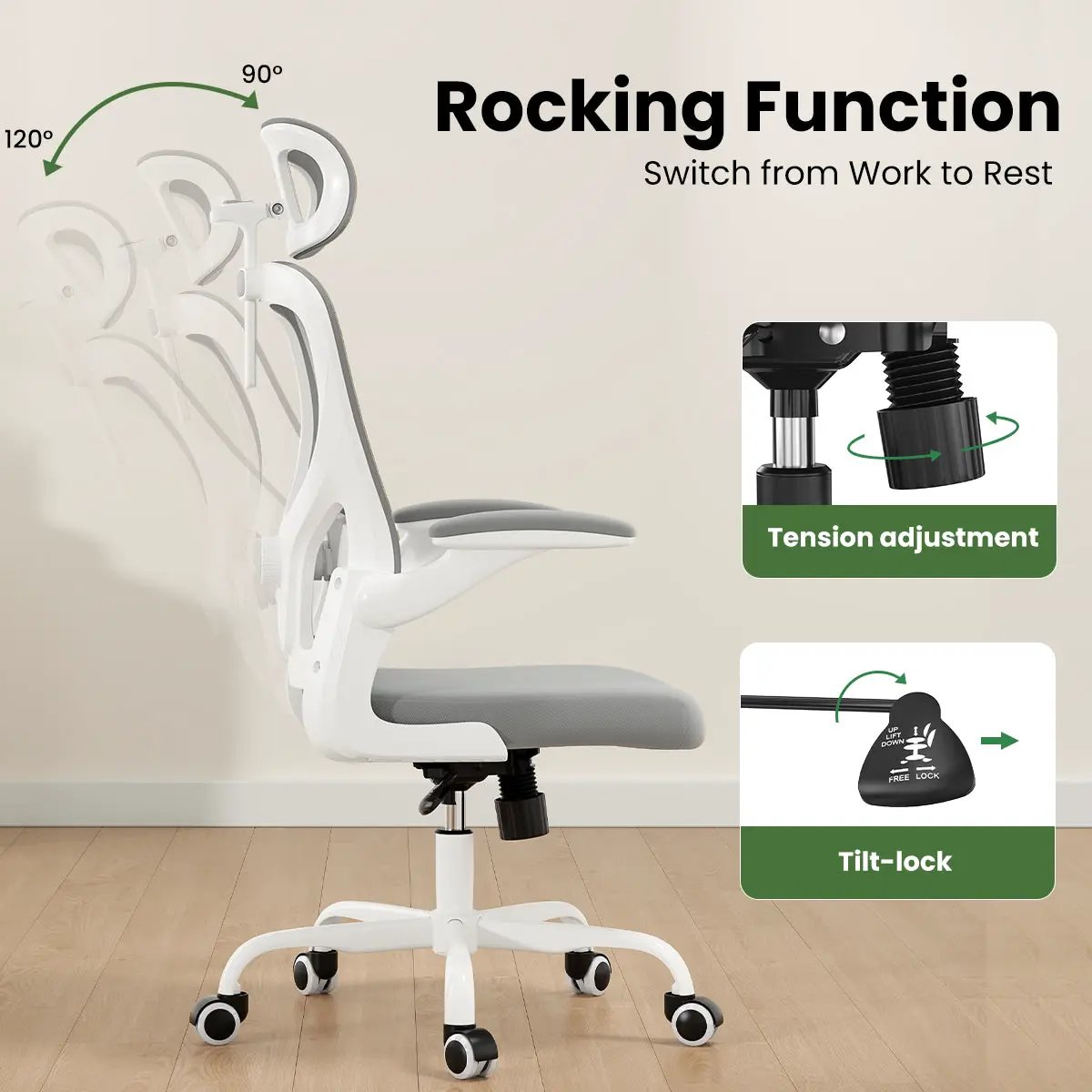 Ergonomic Office Chair with Headrest and Lumbar Support by HouseOfZazla
