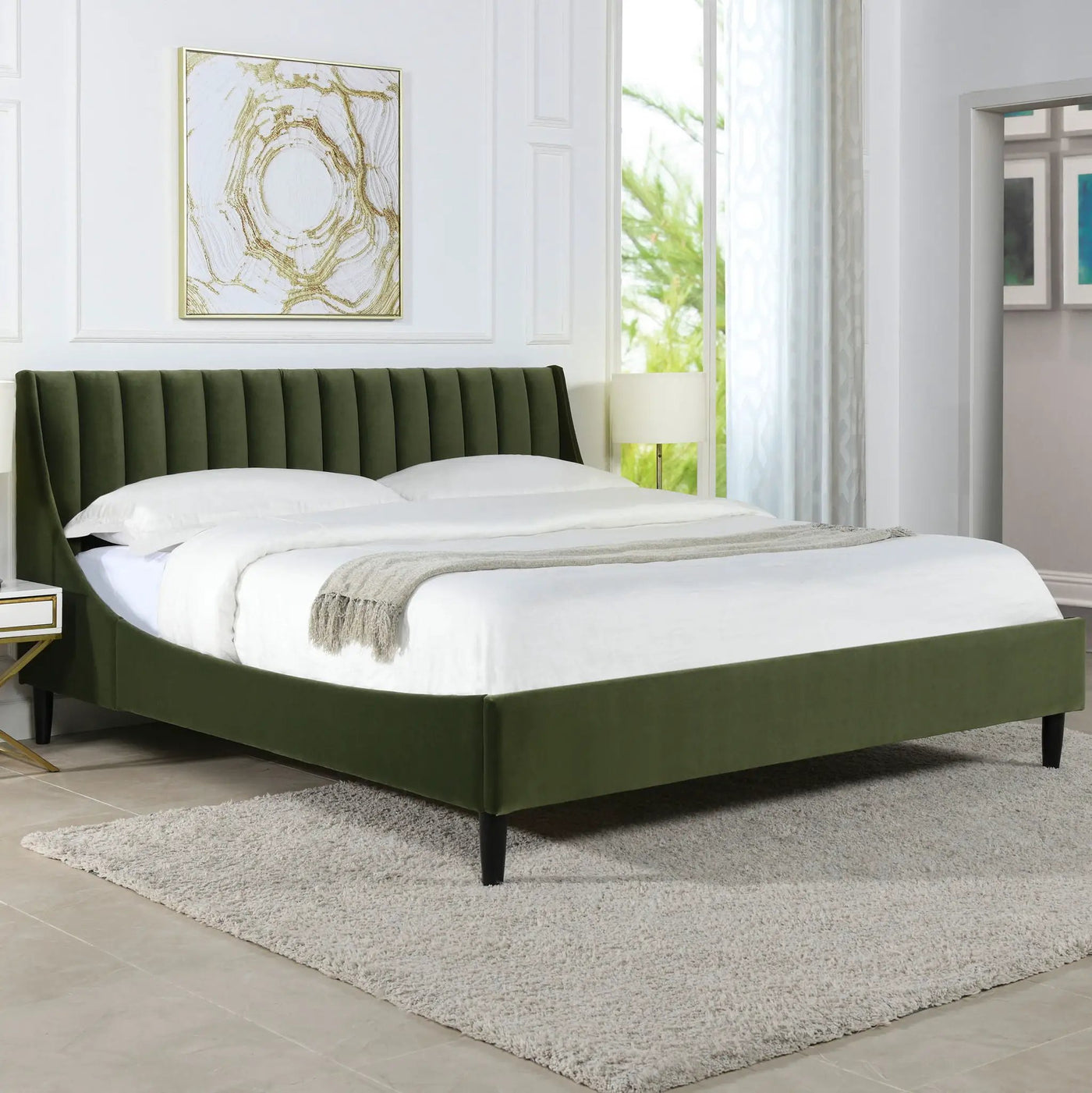 Aspen - Vertical Tufted Modern Headboard Platform Bed Set by Unique Piece Furniture