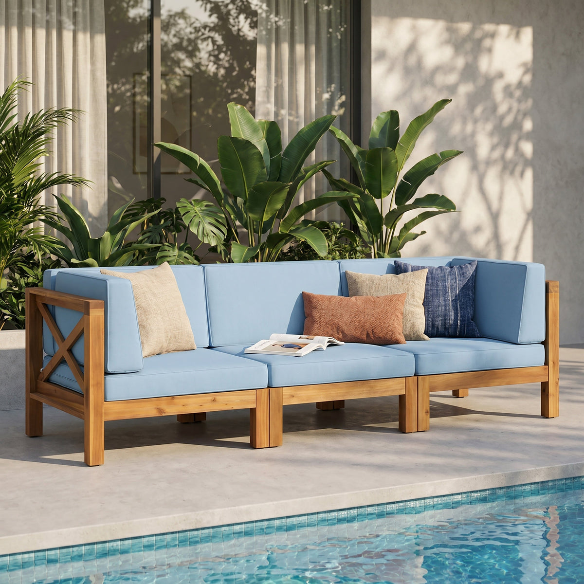Brava X-Back 3 Seater Outdoor Sectional Sofa Set, photo 3 of 10