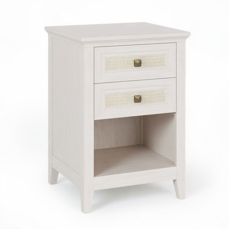 Nightstand With 2 Drawers & Shelf - White by HouseOfZazla