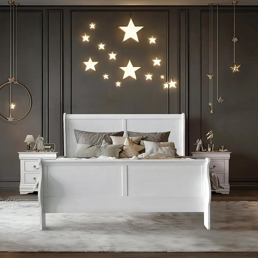 Louis Philippe III White Finish Queen Bed by HouseOfZazla