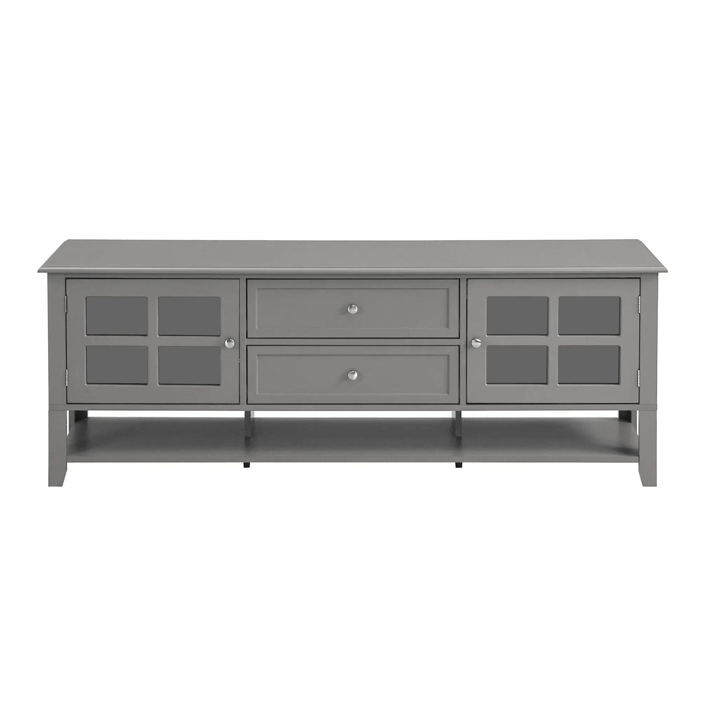 TV Stand, Entertainment Center With Dual Drawers And Hidden Storage, Cabinet With Soft Closing Doors And Sleek Panel Design by HouseOfZazla