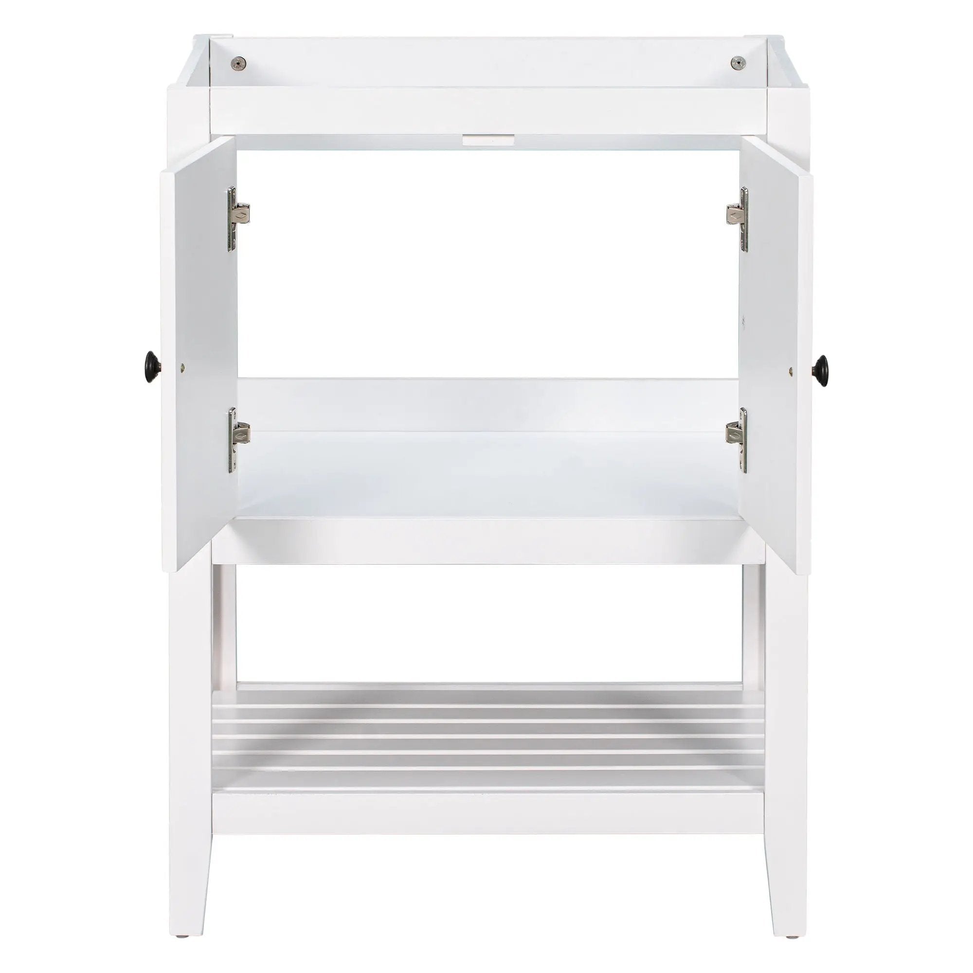 Bathroom Vanity Base Only, Soild Wood Frame, Bathroom Storage Cabinet With Doors And Open Shelf by HouseOfZazla