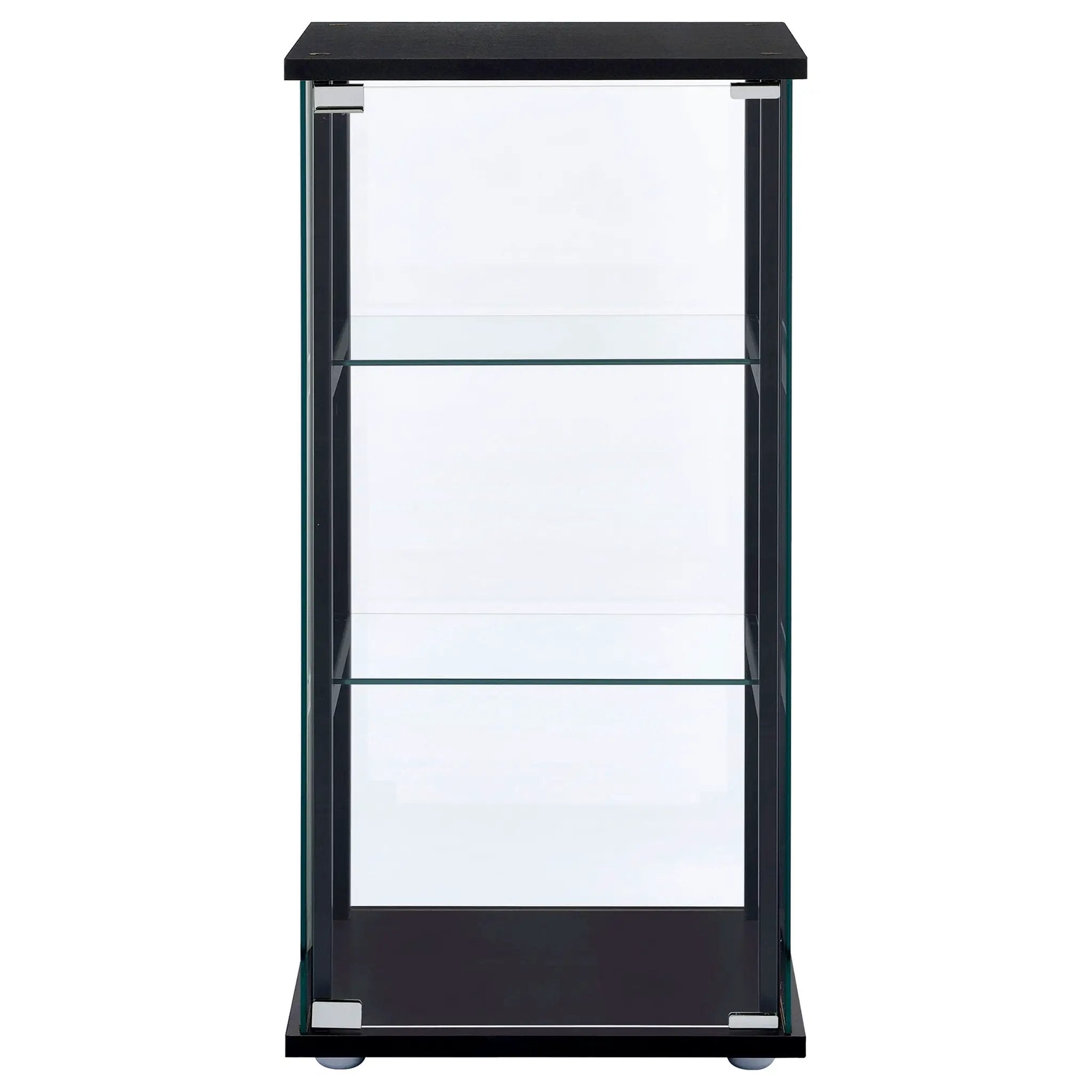 Cyclamen 3-shelf Clear Glass Curio Display Cabinet Black by Unique Piece Furniture