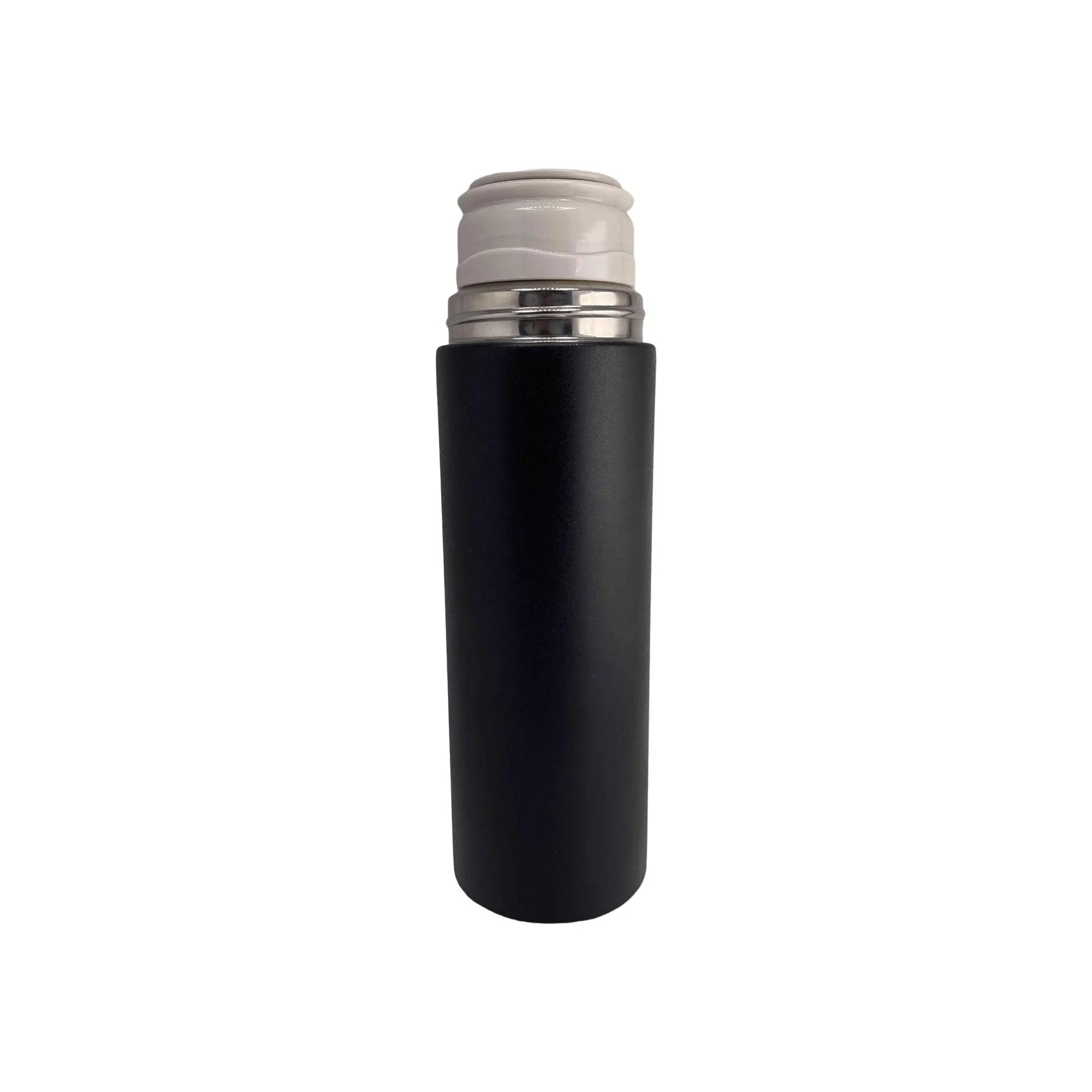 SELZALOT Stainless Steel Vacuum Flask Set, 500ML Gift Set, Black, Thickened Food Grade 304 Stainless Steel, Durable Insulation, Ergonomic Design, with 3 Cups by Selzalot