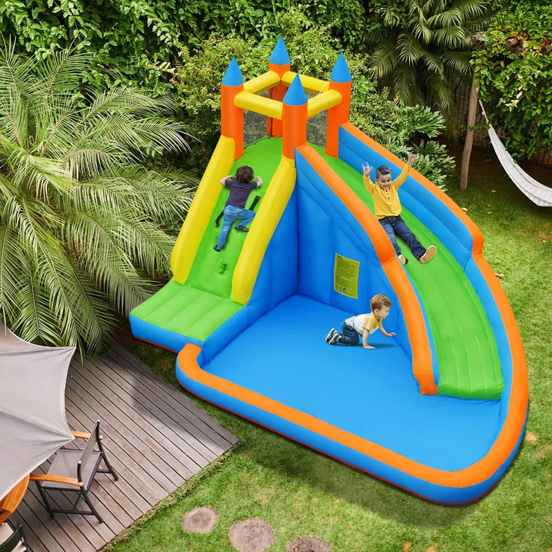 Inflatable Mighty Bounce House Jumper with Water Slide without Blower by DirectDeals