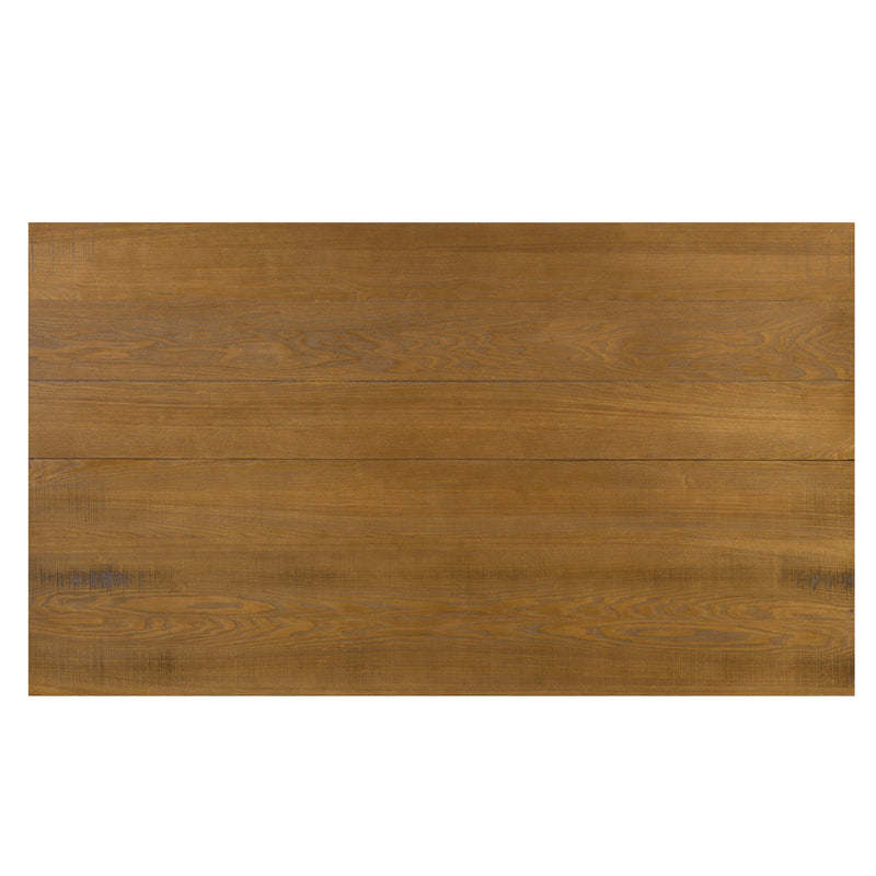 Farmhouse Style X Shaped Legs Dining Table With Moulded Details - Brown by HouseOfZazla