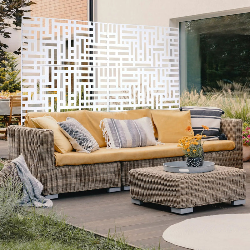 Decorative Freestanding Metal Privacy Screen For Indoor & Outdoor Use by Unique Piece Furniture
