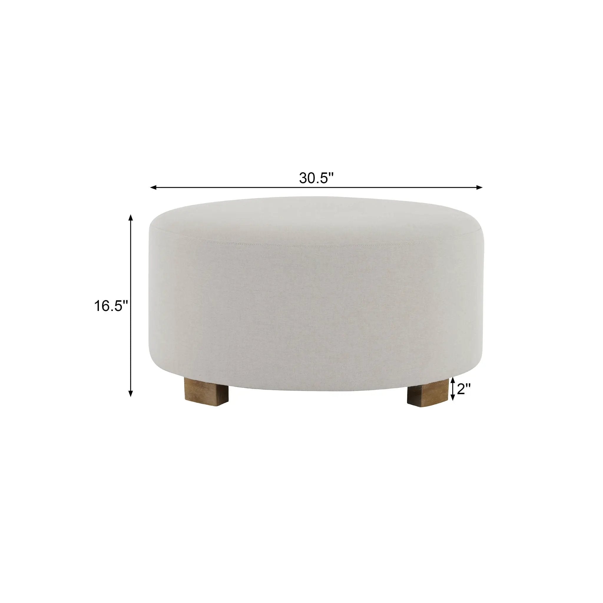 Round Ottoman, Minimalist Footstool - White by HouseOfZazla