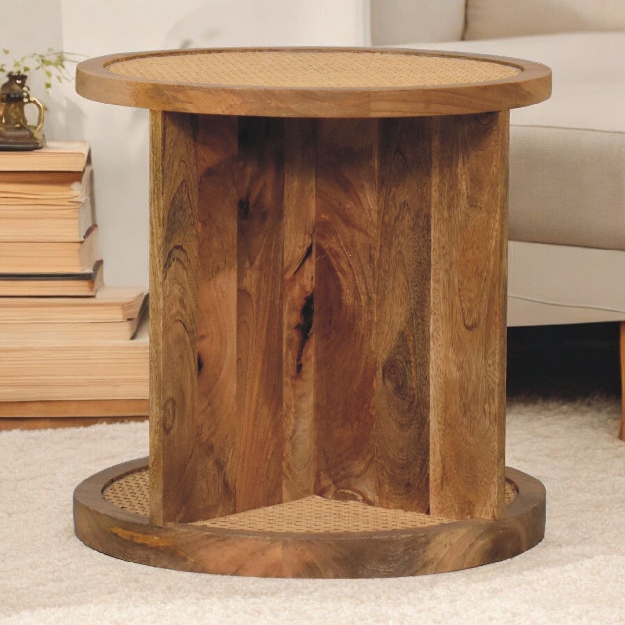 Close Knit Corner End Table - Oak by HouseOfZazla