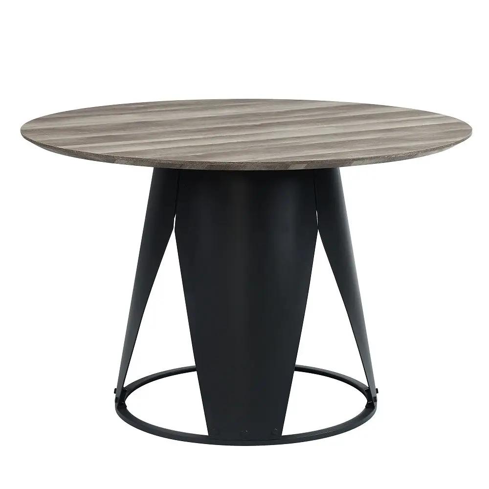 Zudora - Round Dining Table - Antique Oak & Black by Unique Piece Furniture