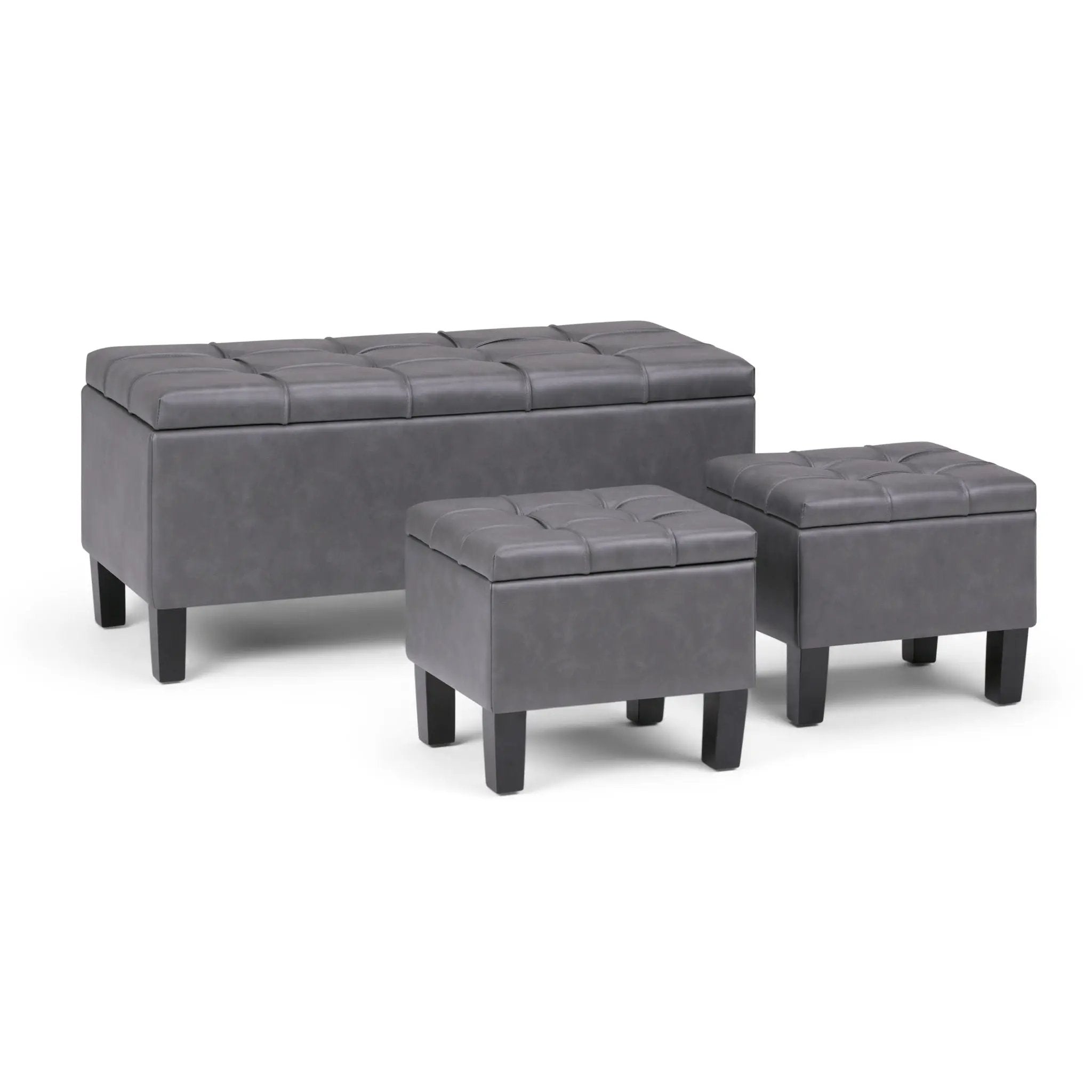 Dover - 3 Piece Storage Ottoman Contemporary Design by HouseOfZazla