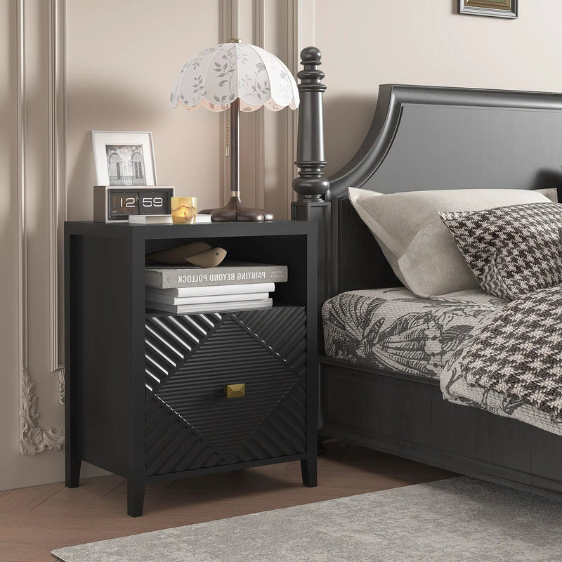 Modern Nightstand with Charger Station and USB Port by HouseOfZazla