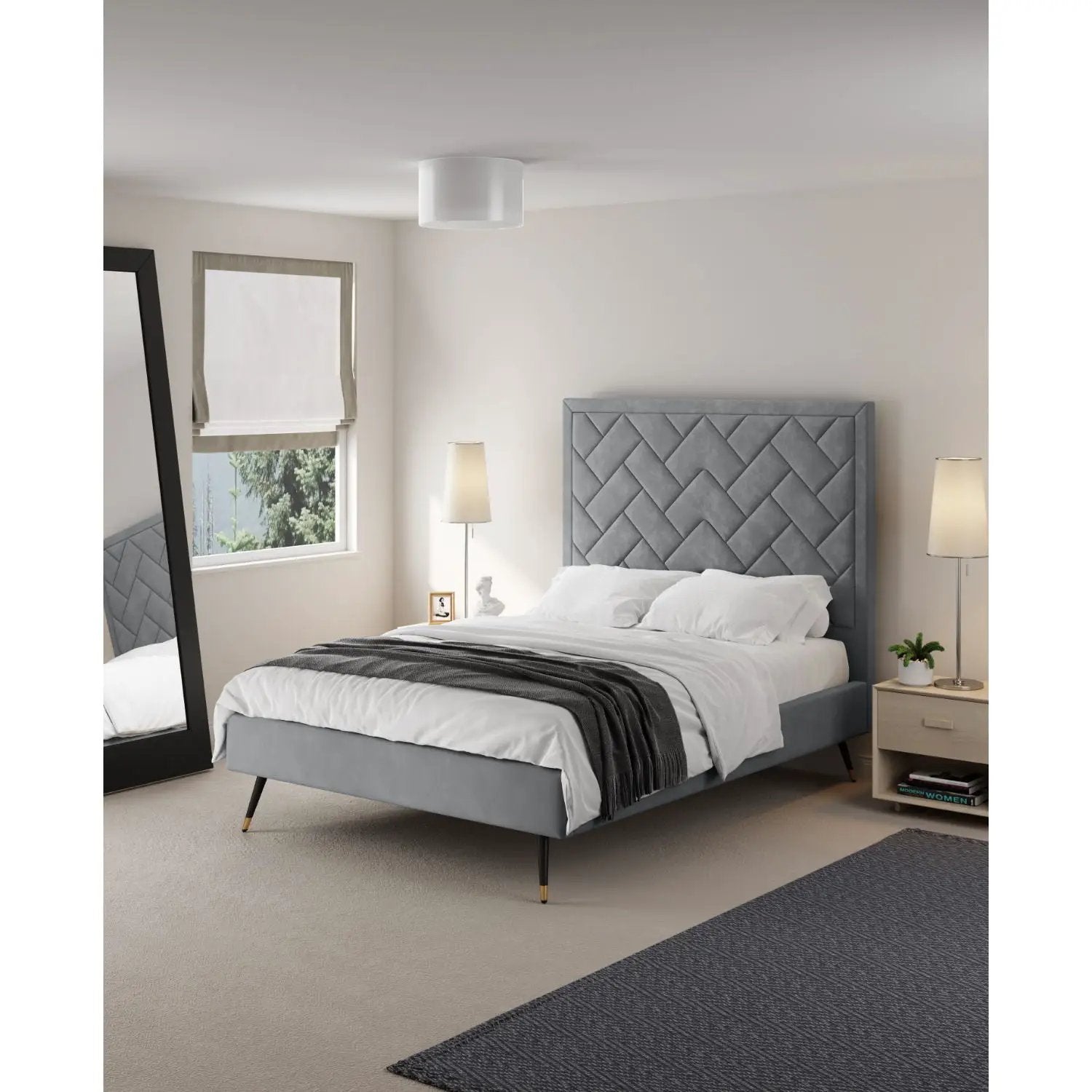 Crosby - Bed With Upholstered Headboard And Slats
