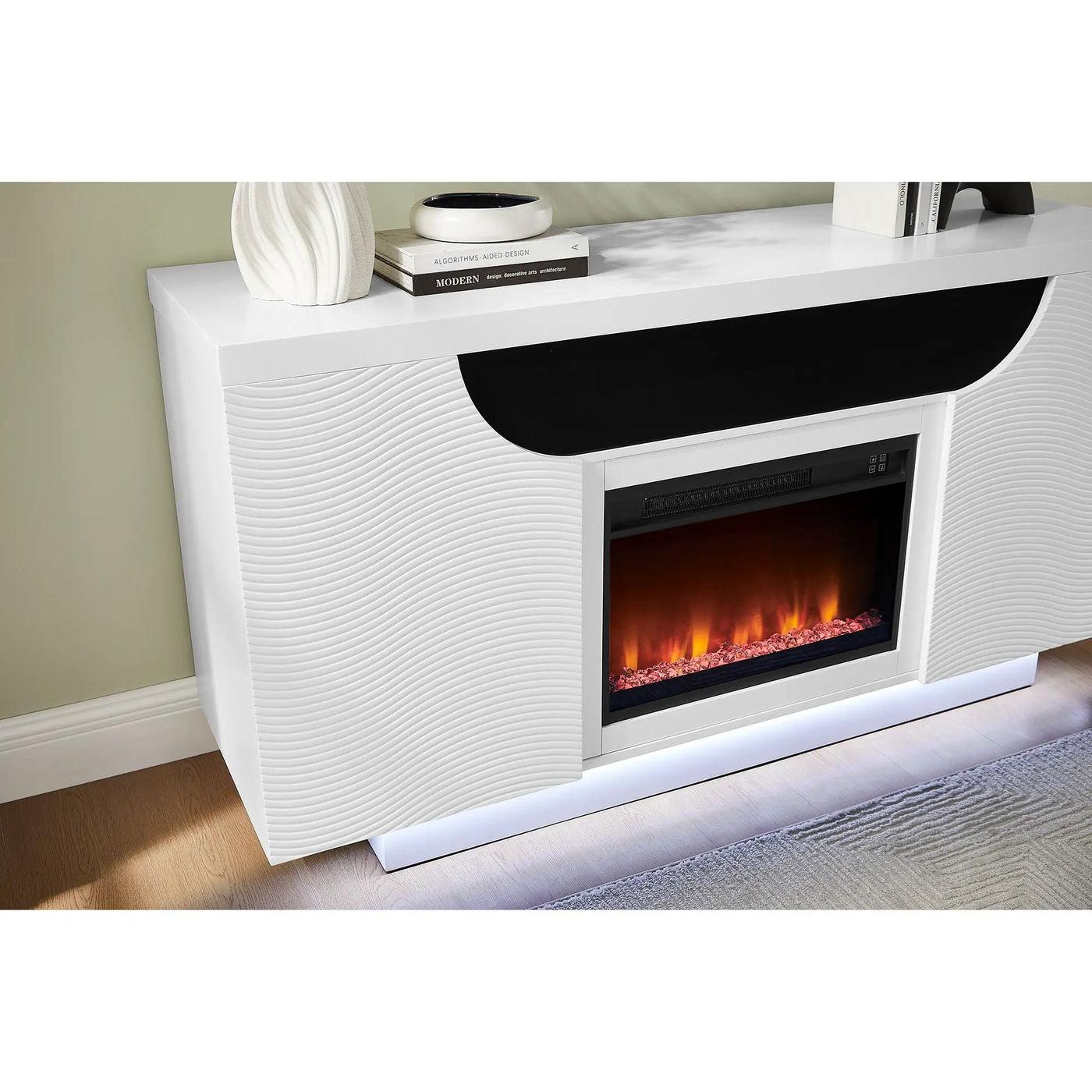 Alessia - Electric Fireplace With Multi Color LED And Flame Settings by Unique Piece Furniture