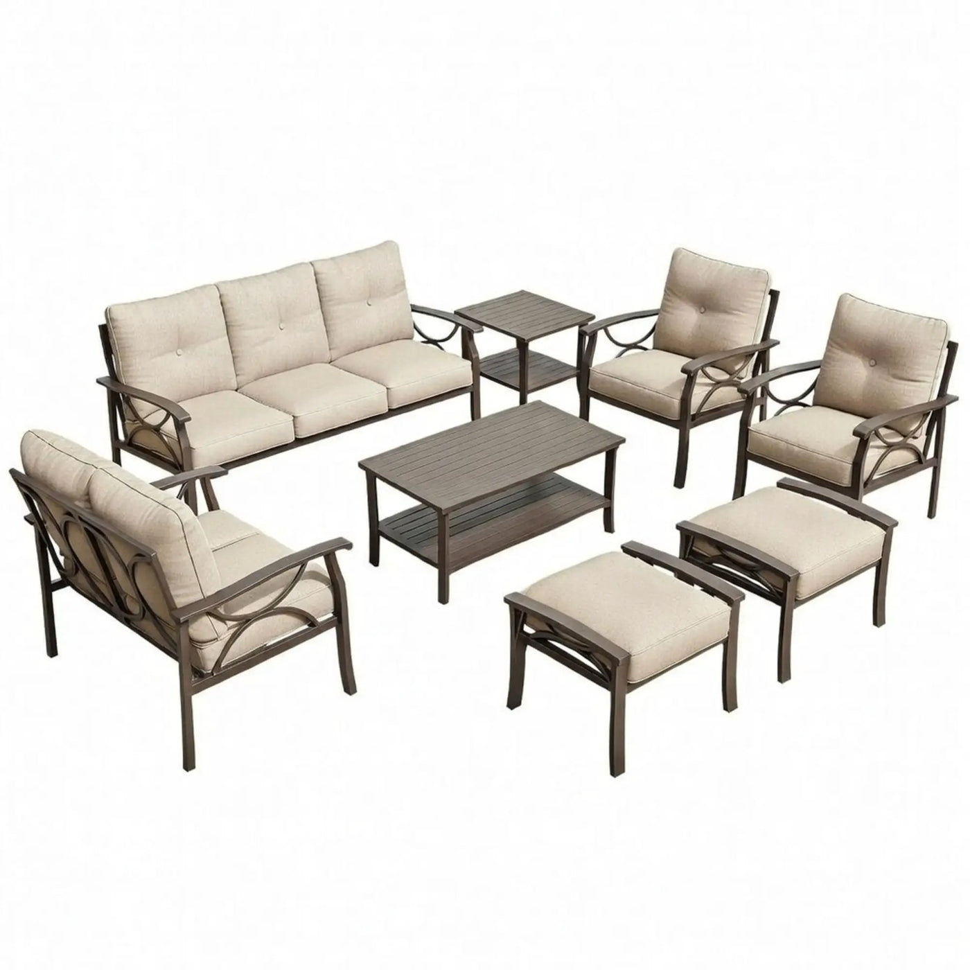 Patio Furniture Set with Coffee Table and Cushions for Backyard by HouseOfZazla