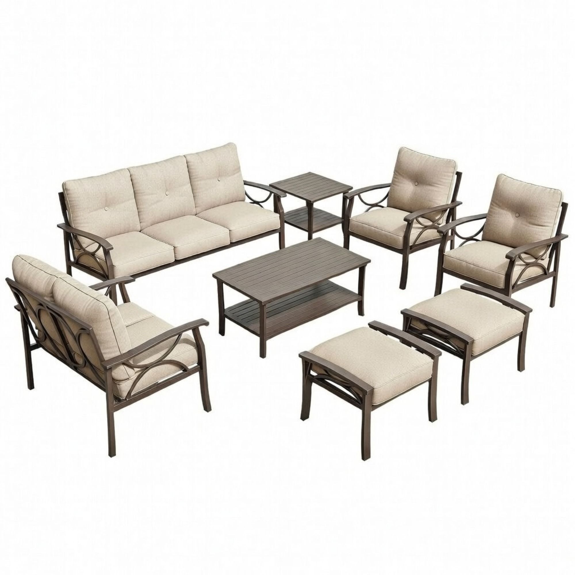 Patio Furniture Set with Coffee Table and Cushions for Backyard by HouseOfZazla