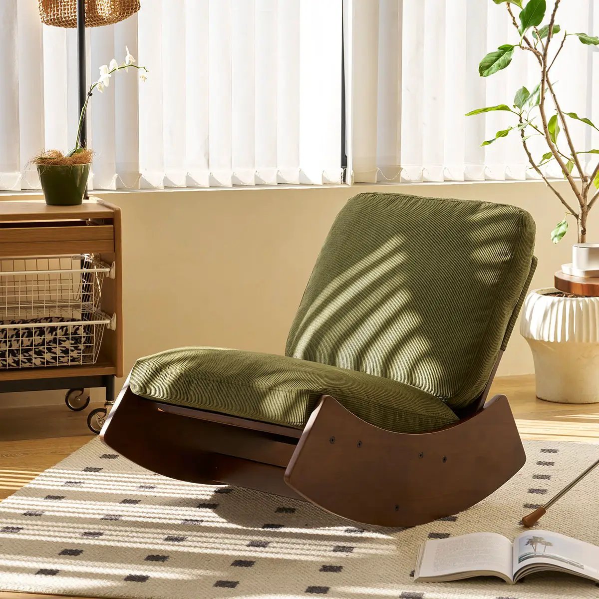Comfortable High-Quality Upholstery Glider Rocking Chair by HouseOfZazla