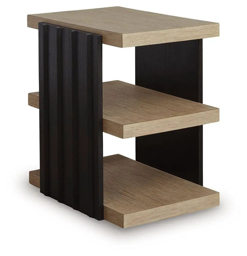 Rylandyn - Rectangular End Table - Black / Light Brown by Unique Piece Furniture