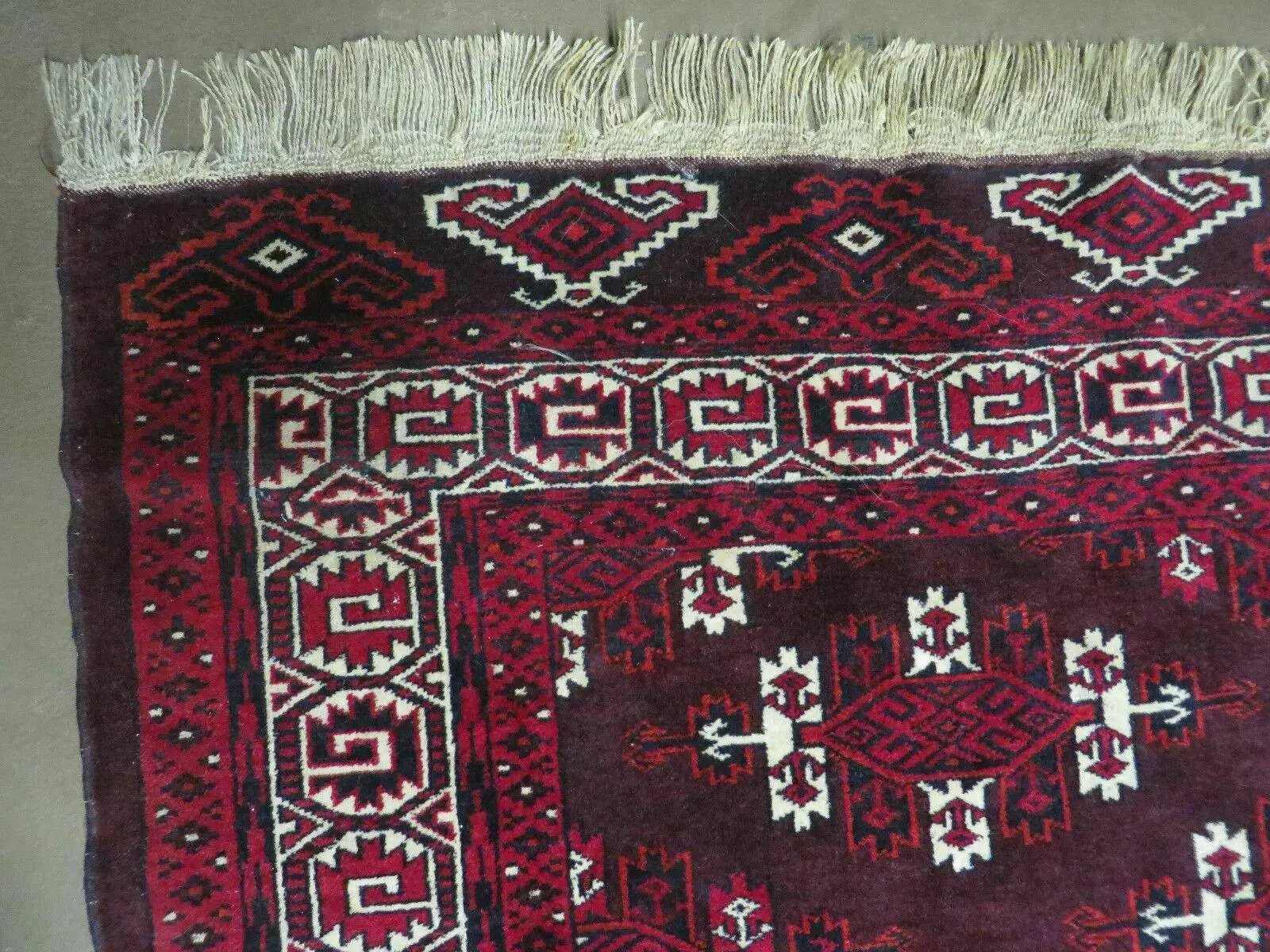 7' X 10' Antique Handmade Yamud Turkoman Wool Rug Excellent by Jewel Rugs