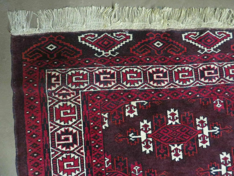 7' X 10' Antique Handmade Yamud Turkoman Wool Rug Excellent by Jewel Rugs