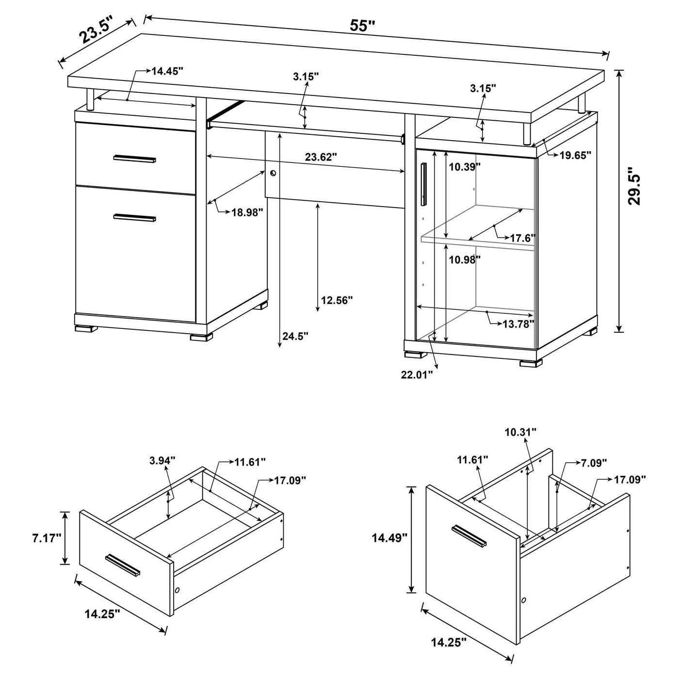 Rochelle - 2 Drawer Office Desk by HouseOfZazla
