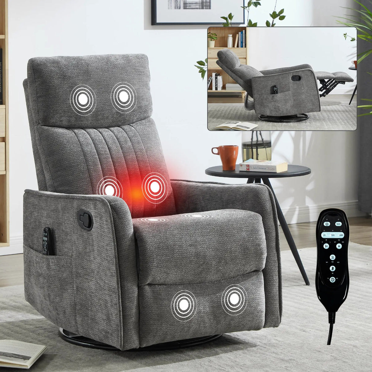 Dark Recliner with Power Lift Assistance by HouseOfZazla