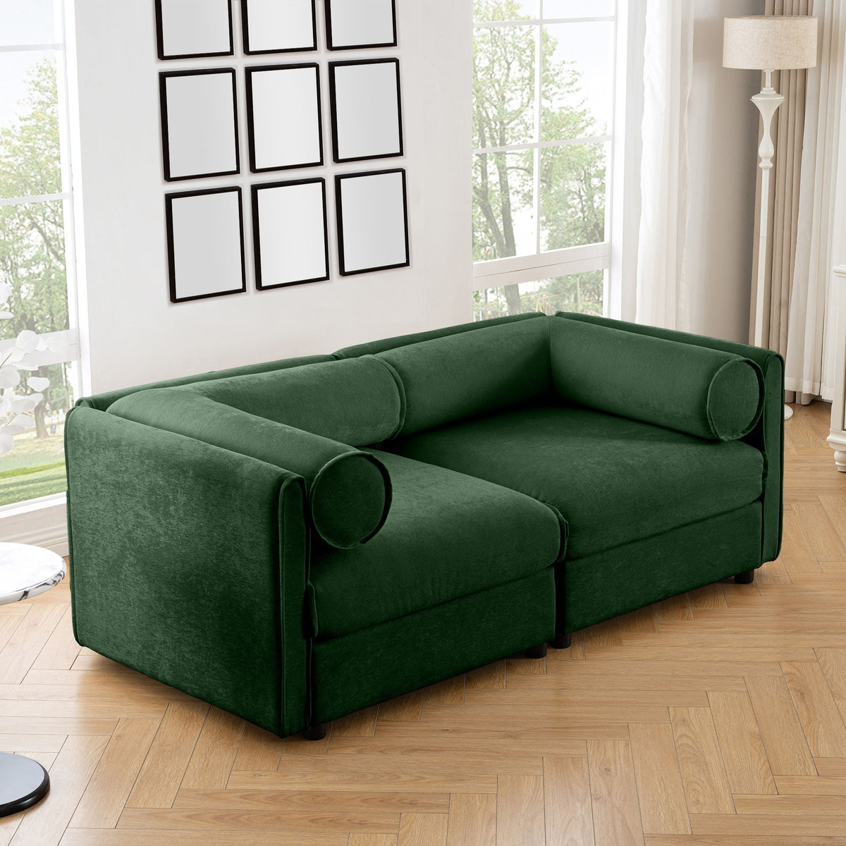 Stylish Sofa with Storage Seat and Cylindrical Backrest - Multiple Colors, photo 14 of 40