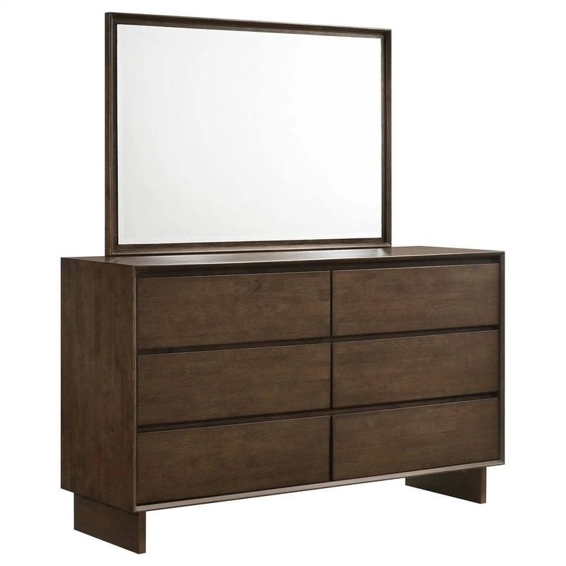 Glenwood 6-drawer Dresser and Mirror Warm Brown by Unique Piece Furniture