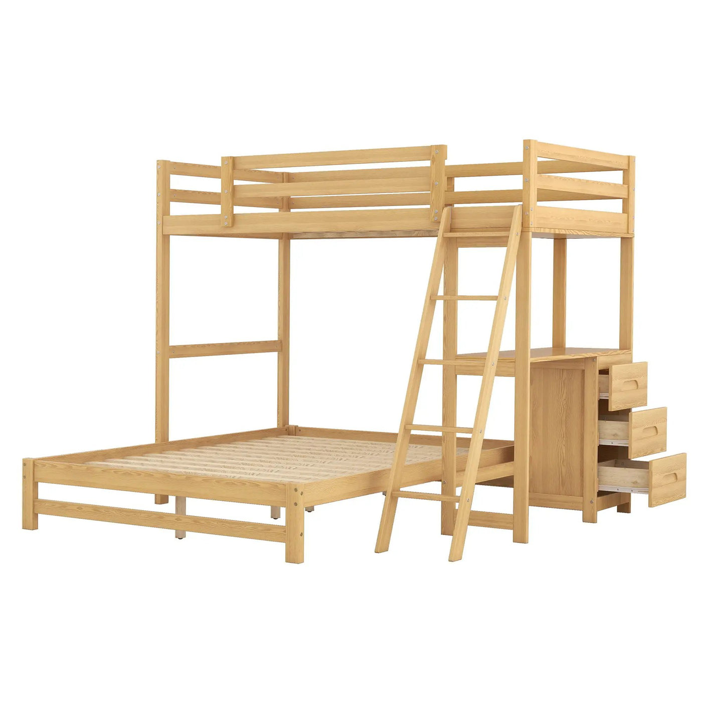 Bunk Bed With Built In Desk And 3 Drawers by HouseOfZazla