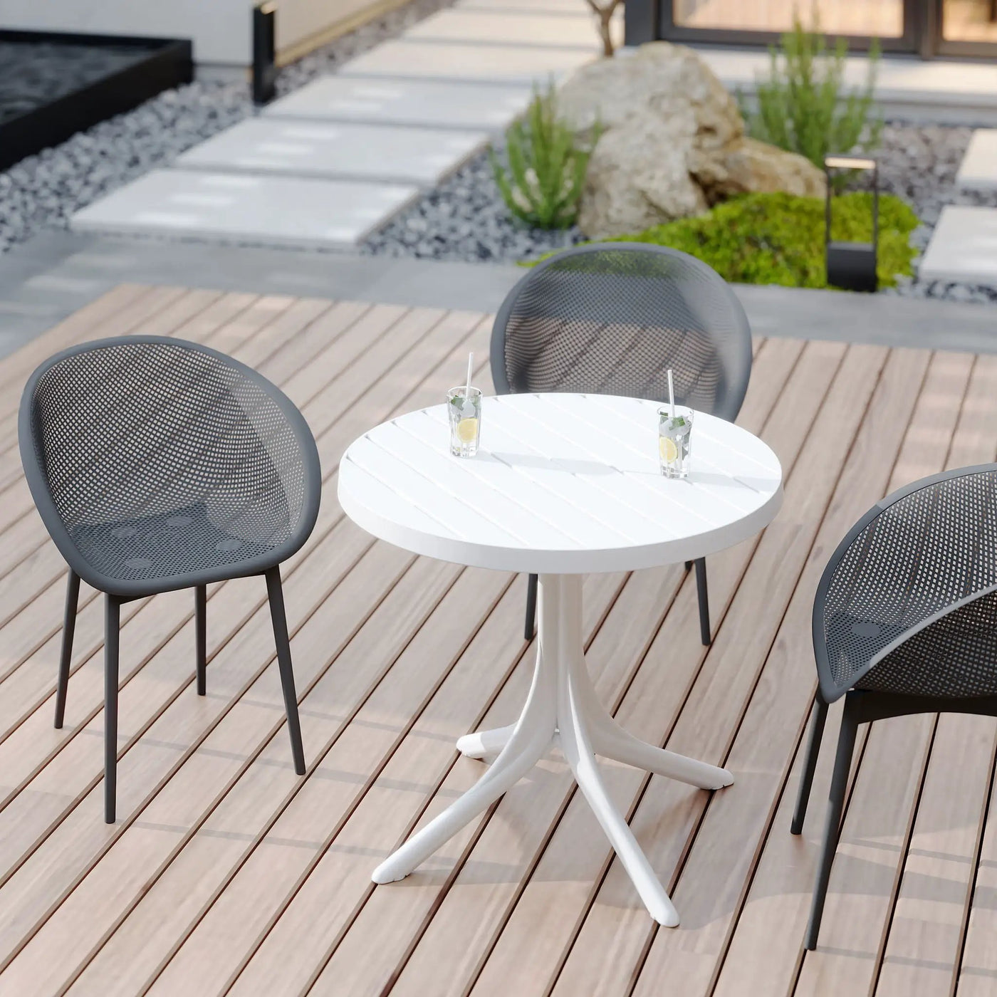 Modern Lounge Chair Set With Round Table by Unique Piece Furniture