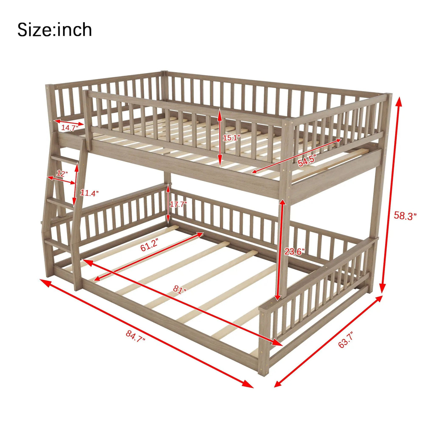 Bunk Bed With Ladder And Guardrails by HouseOfZazla