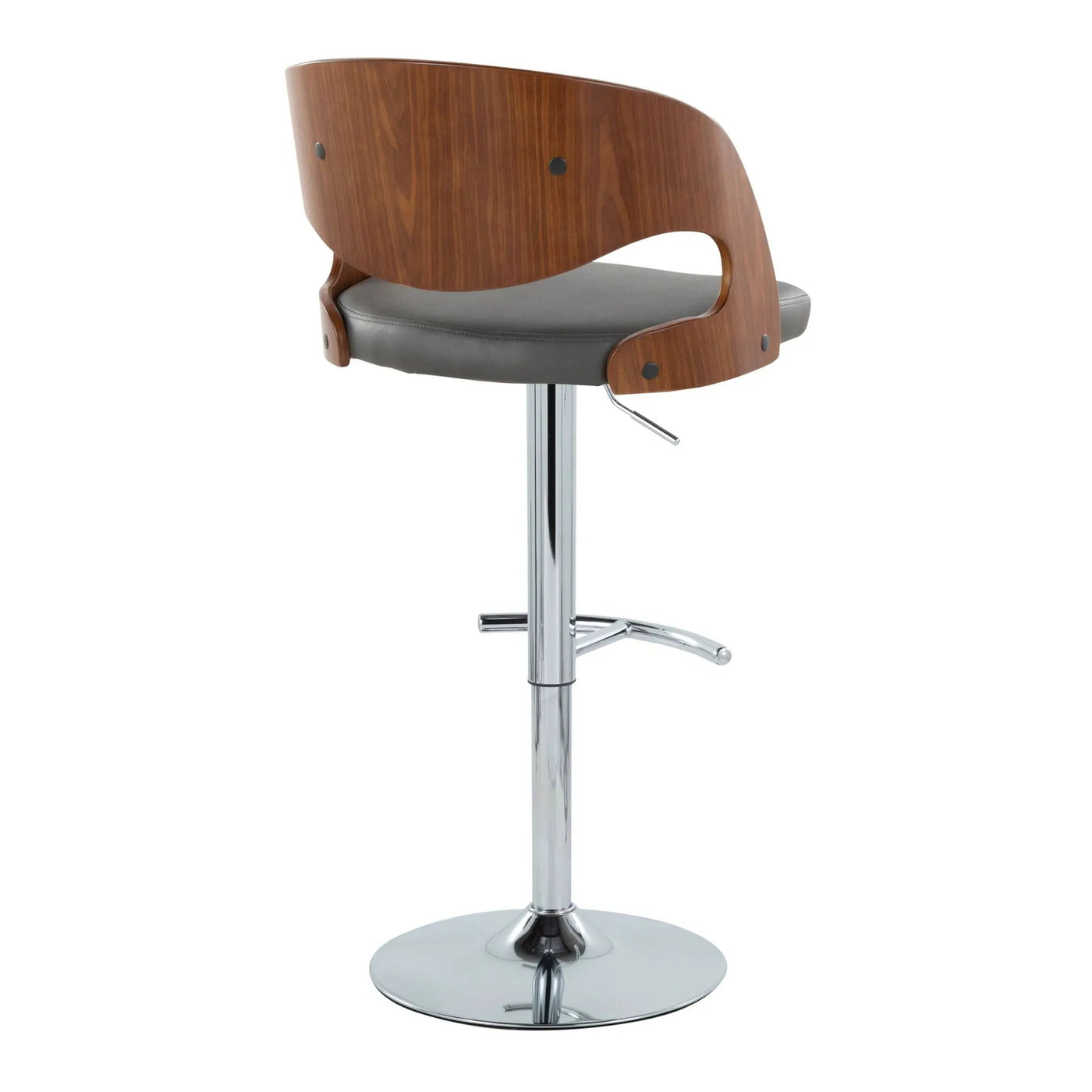 Pino - Mid Century Modern Adjustable Barstool & Swivel With Rounded T Footrest (Set of 2) by HouseOfZazla