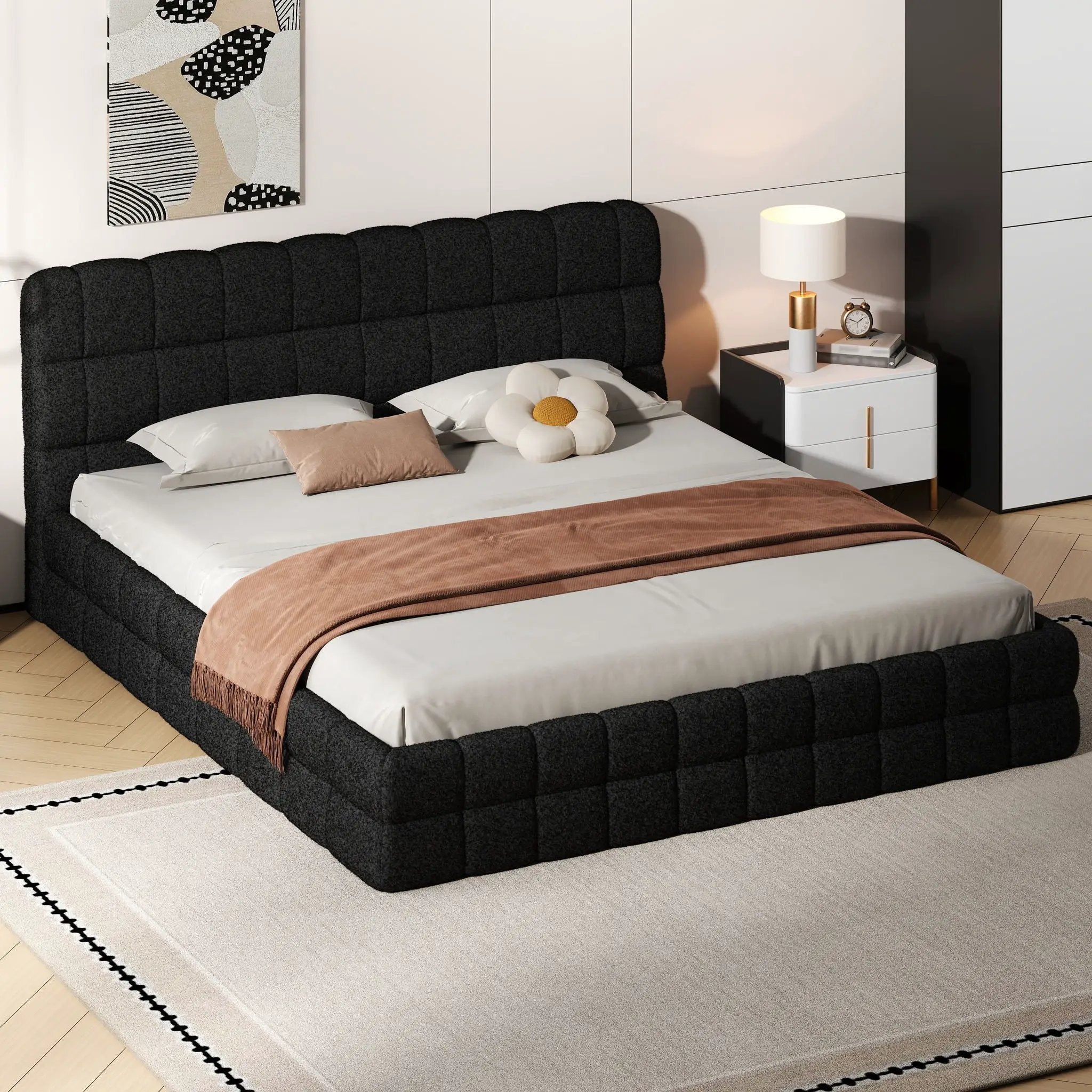 Upholstered Platform Bed With Headboard by Unique Piece Furniture