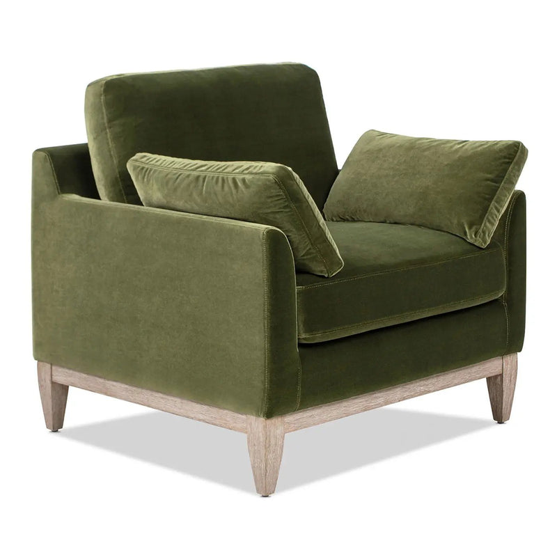 Pasadena - Wide Modern Farmhouse Accent Arm Chair - Olive Green by Unique Piece Furniture