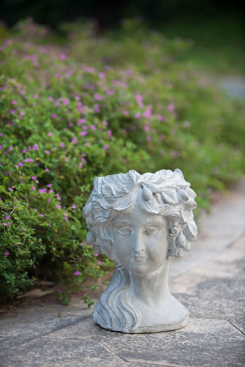 Cement Bust Wall Planter Indoor Outdoor Home Garden Decor, 8 - Gray by HouseOfZazla