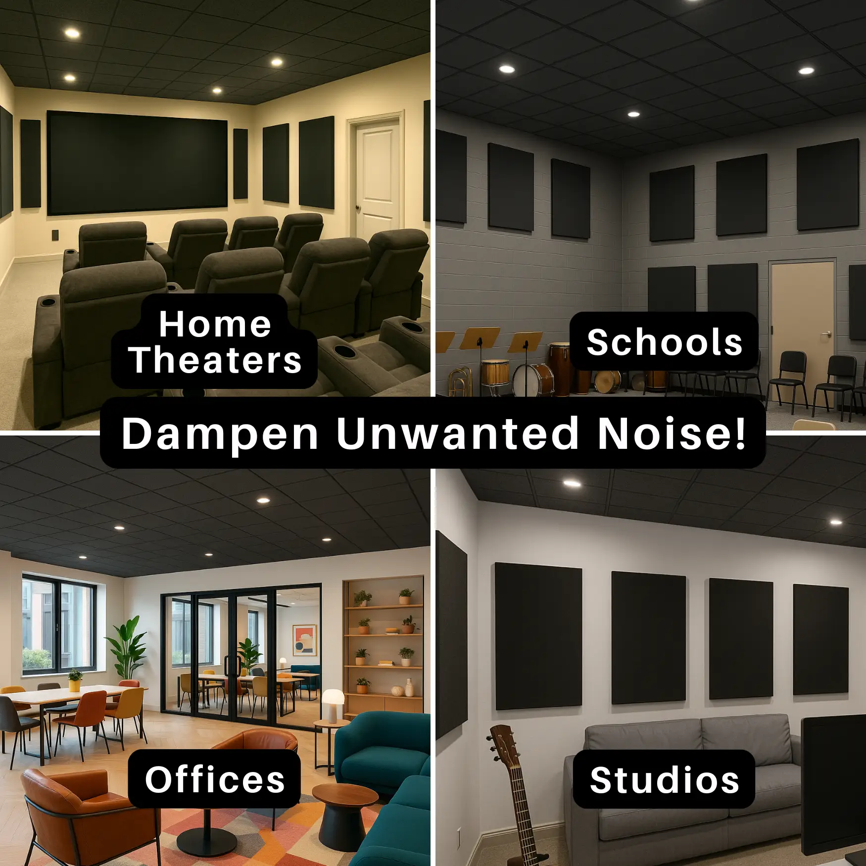 Acoustic Foam Drop Ceiling Tiles by SoundAssured