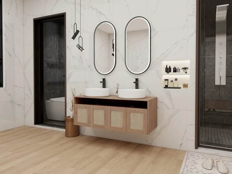 48" Bathroom Vanity with Ceramic Art Sinks by HouseOfZazla