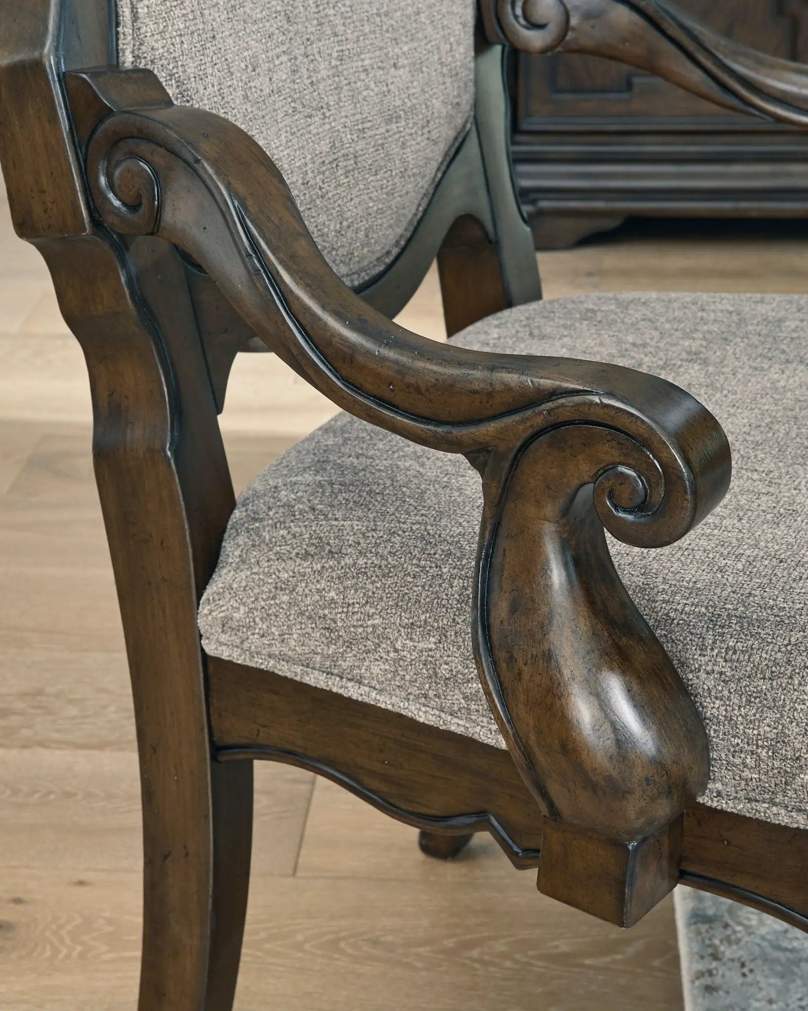 Maylee - Dining Upholstered Arm Chair (Set of 2) - Dark Brown by Unique Piece Furniture