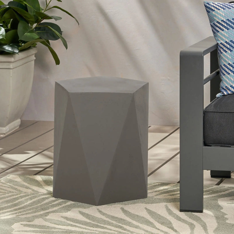 Side Table With Geometric Design by HouseOfZazla