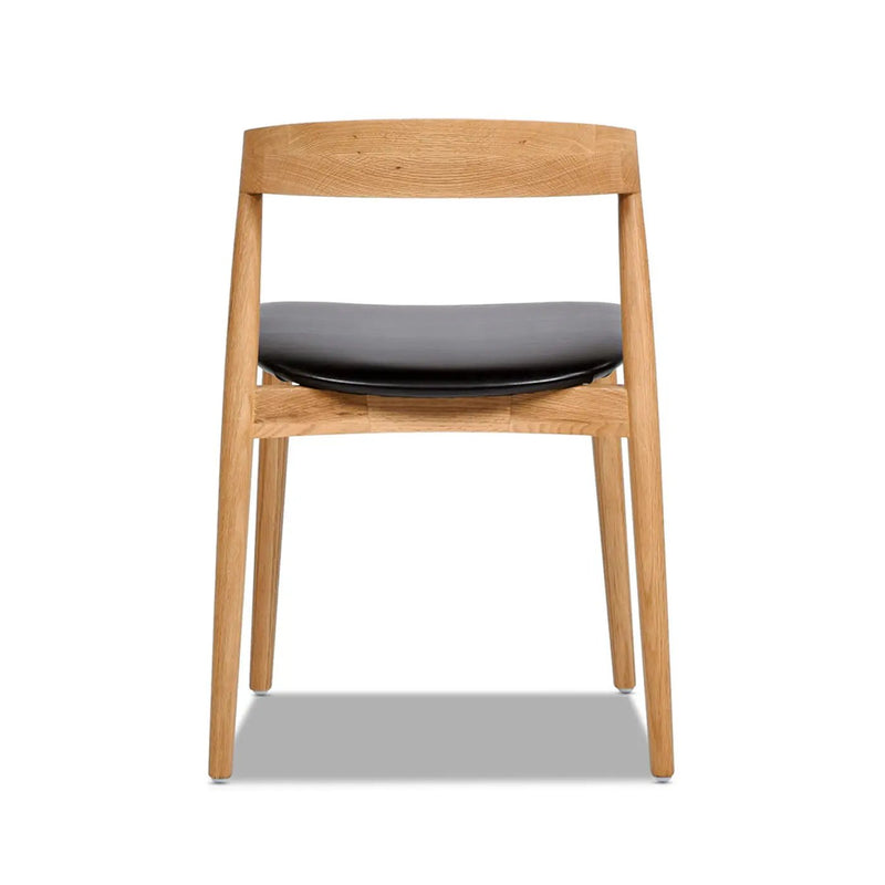 Raven - Stacking Sculpted Oak Dining Chair - Warm Natural Brown / Black by Unique Piece Furniture
