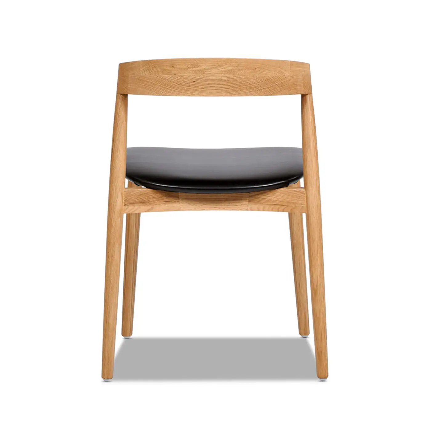 Raven - Stacking Sculpted Oak Dining Chair - Warm Natural Brown / Black by HouseOfZazla