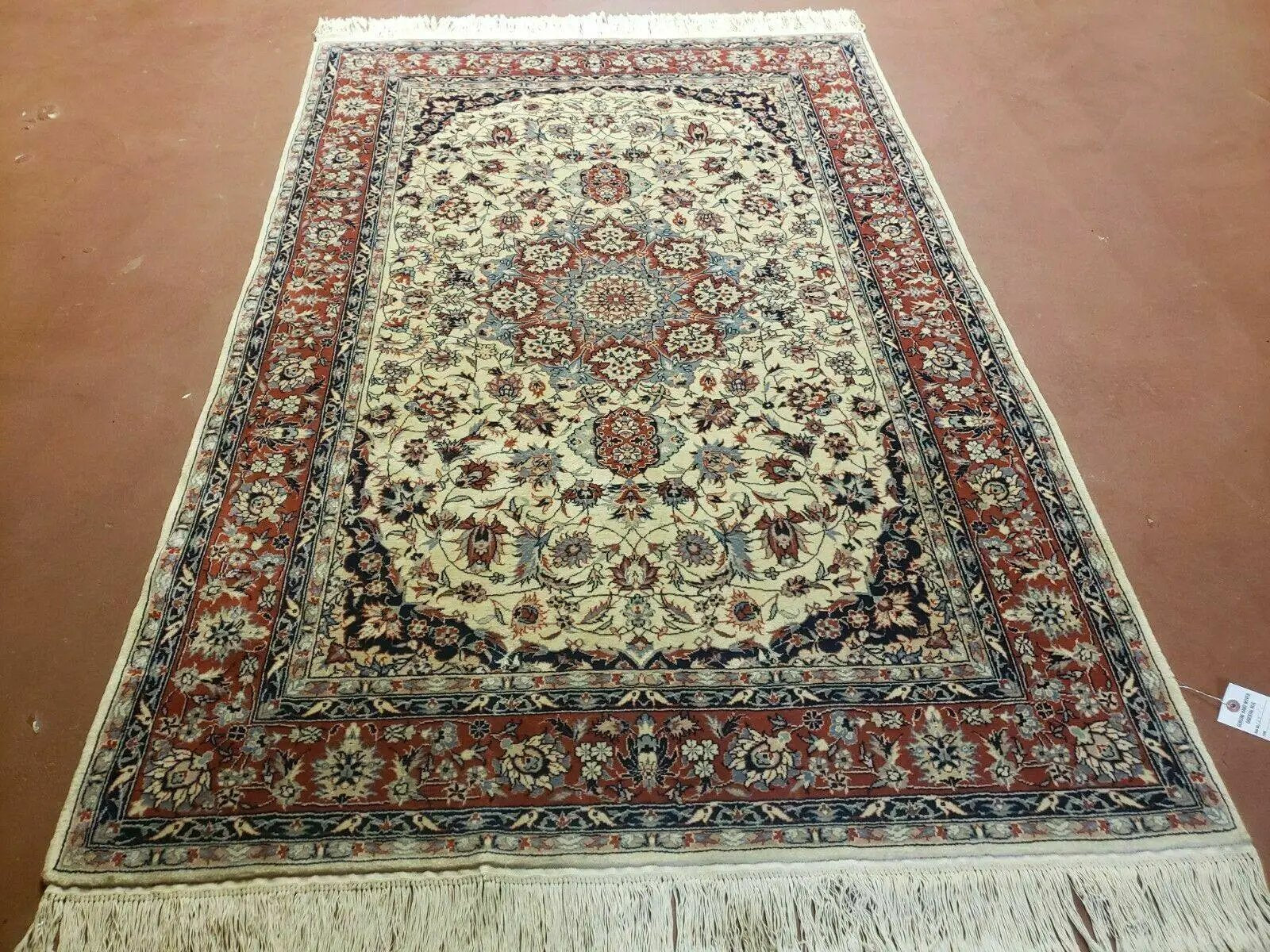 4' X 6' Handmade Ultra Fine Chinese Floral Oriental Wool Rug Hand Knotted Beige by Jewel Rugs