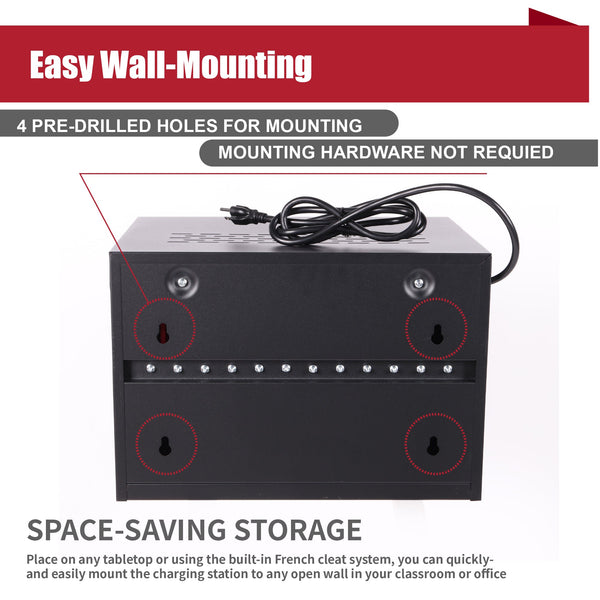 12 Bay Charging Cabinet with Secure Locking - Steel, photo 2 of 2