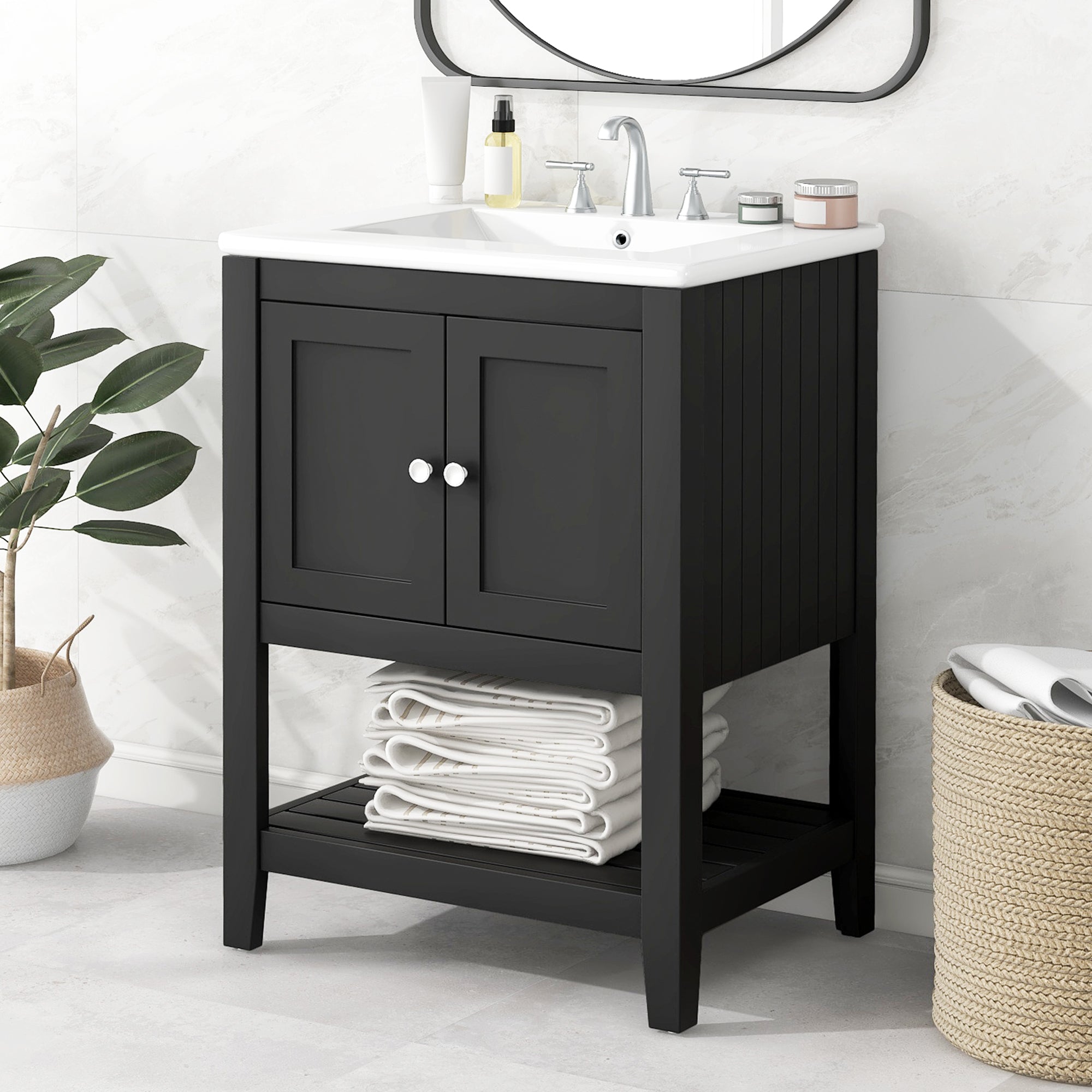 24" Black Bathroom Vanity by HouseOfZazla